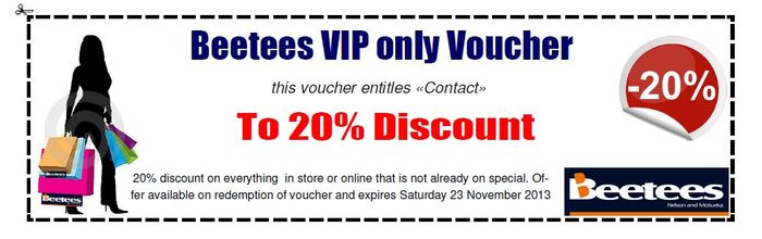 20% Discount voucher for BEETEES